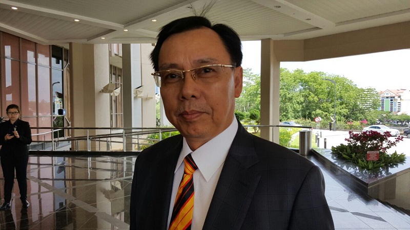 Datuk Dr Stephen Rundie Itom arrives for the swearing in ceremony for the Sarawak Cabinet in Kuching May 13, 2016. u00e2u20acu201d Picture by Sulok Tawie