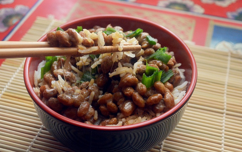 Homemade natto with rice. u00e2u20acu201d Picture by Laura Kelley