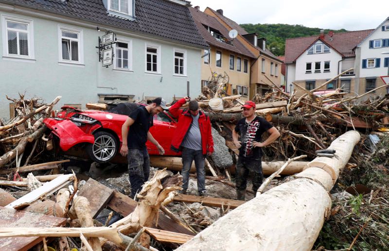 People look at the damage caused by the floods in the town of Braunsbach, in Baden-Wuerttemberg, Germany, May 30, 2016. u00e2u20acu201d Reuters pic