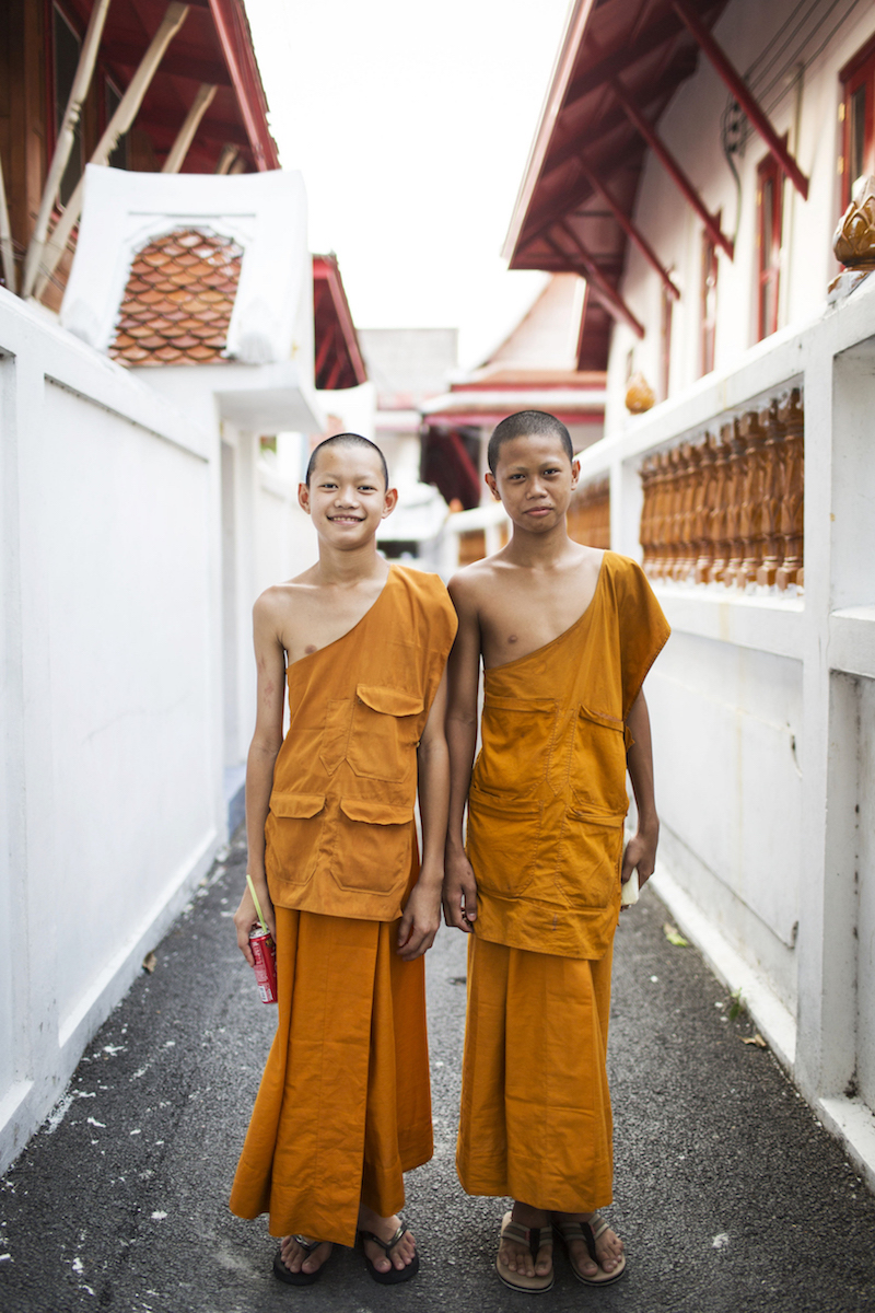 Young Buddhist monks in training at Wat Arun, in Bangkok May 2, 2016. — Picture by Lauryn Ishak/The New York Times