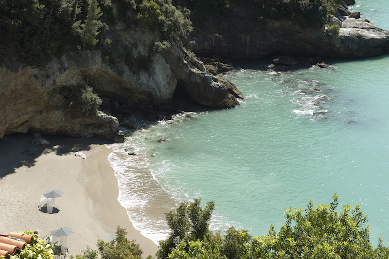 Eco del Mare, a beach club on a cove surrounded by cliffs near Lerici on the coast of Italyu00e2u20acu2122s Gulf of La Spezia May 2, 2016. This rugged coastal region has long been known as the Golfo dei Poeti for the centuries of poets and writers drawn to its natura
