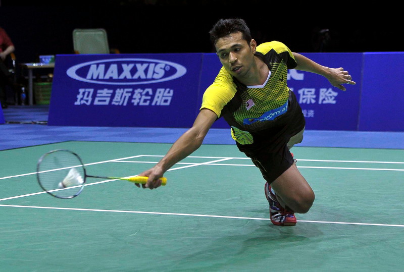 Malaysiau00e2u20acu2122s second singles player Iskandar Zulkarnain Zainuddin playing against Denmarku00e2u20acu2122s Hans-Kristian Vittinghus in the semi-finals of the Thomas Cup in Kunshan Sports Center, China, May 20, 2016. u00e2u20acu201d Bernama pic