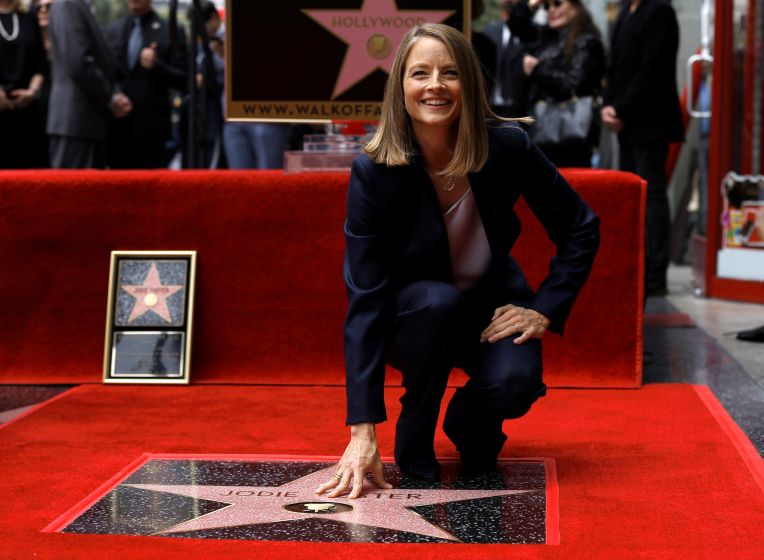 Actress Jodie Foster touches her star after it was unveiled on the Hollywood Walk of Fame in Hollywood May 5, 2016. u00e2u20acu201d Reuters pic