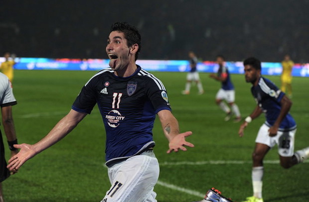 JDTu00e2u20acu2122s Pereyra Diaz celebrates scoring a goal during their match against Kedah in the second leg of the FA Cup semi-final in Johor Baru April 30, 2016. JDT beat Kedah 3-1. u00e2u20acu201d Bernama pic
