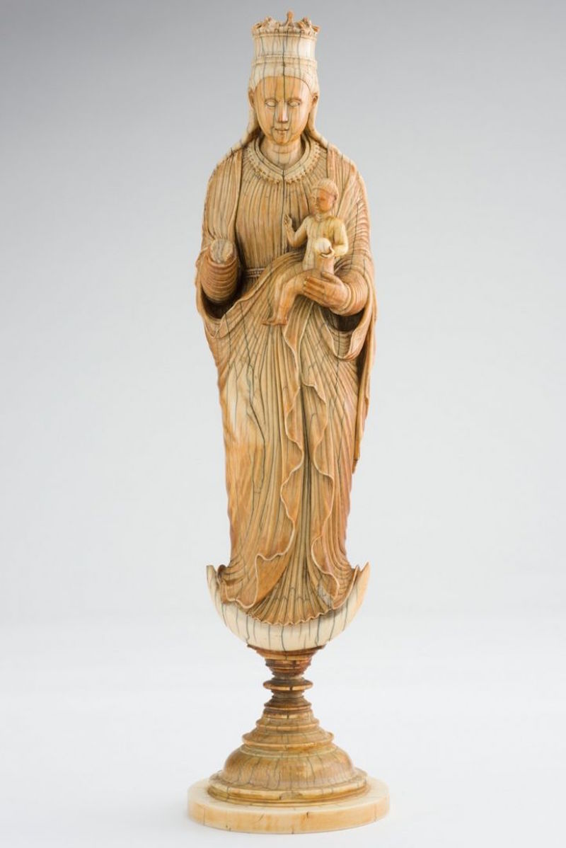 Virgin and Child: Made in mid-16th century, this is the largest known Sri Lankan ivory of the Virgin and Child, and one of the most refined. — Handout via TODAY