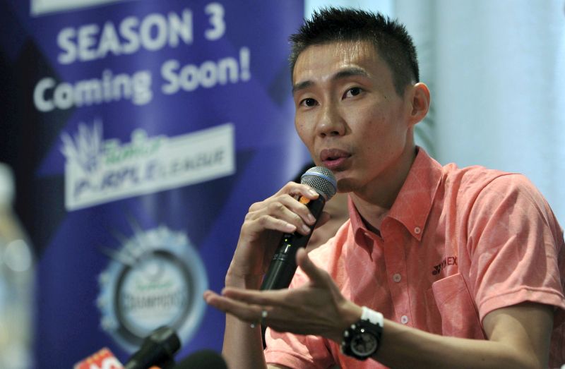 National singles shuttler Datuk Lee Chong Wei answering questions at a press conference on Purple League, May 26, 2016, Petaling Jaya. u00e2u20acu201d Bernama pic