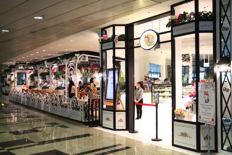 The exterior of the Hello Kitty Orchid Garden cafe. — TODAY pic