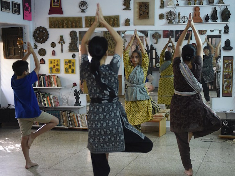 Pakistani classical dancer Sheema Kirmani instructs students in a studio at her home in Karachi February 17, 2016. u00e2u20acu201d AFP pic