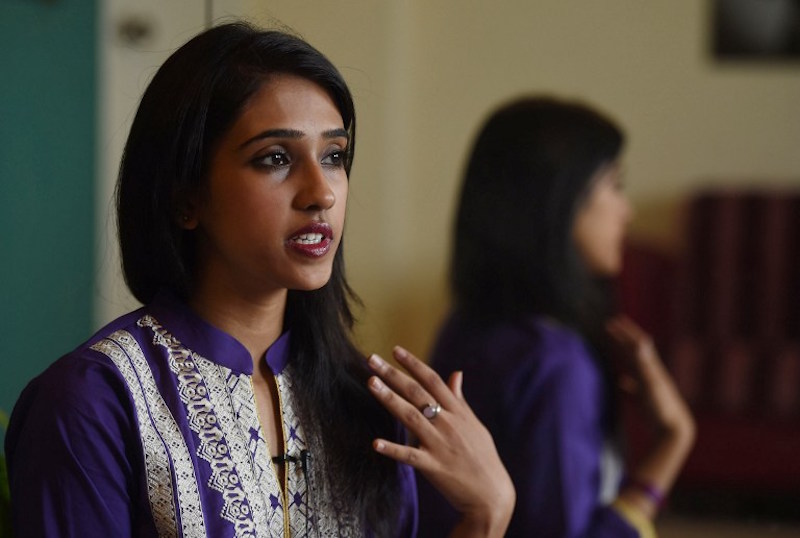 Pakistani classical dancer Suhaee Abro talks during an interview with AFP at her home in Karachi February 17, 2016. — AFP pic