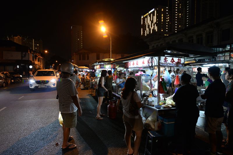 The row of hawker stalls along Presgrave Street. ― Picture by KE Ooi