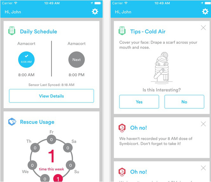 Propeller is a smart inhaler system that gives users feedback and advice via a smartphone app. u00e2u20acu201d AFP pic