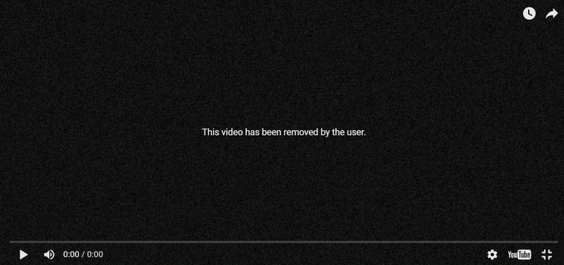 A screen capture of the YouTube video that has been inexplicably removed.