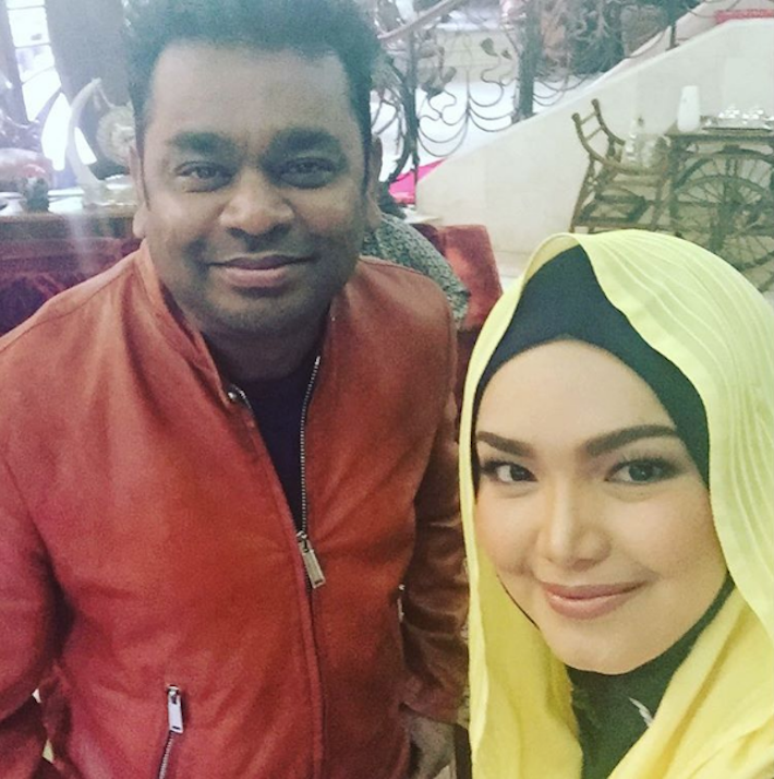 Siti Nurhaliza and AR Rahman in a photo posted by the singer to her Instagram account last night. u00e2u20acu201d Picture via Instagram.comCTDK