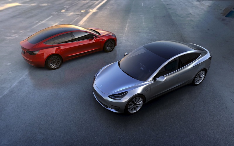 Tesla Motors' mass-market Model 3 electric cars are seen in this handout picture from Tesla Motors on March 31, 2016. u00e2u20acu201d Reuters pic
