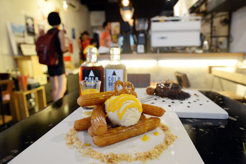 Salted egg yolk churros at The Alley. ― Picture by KE Ooi