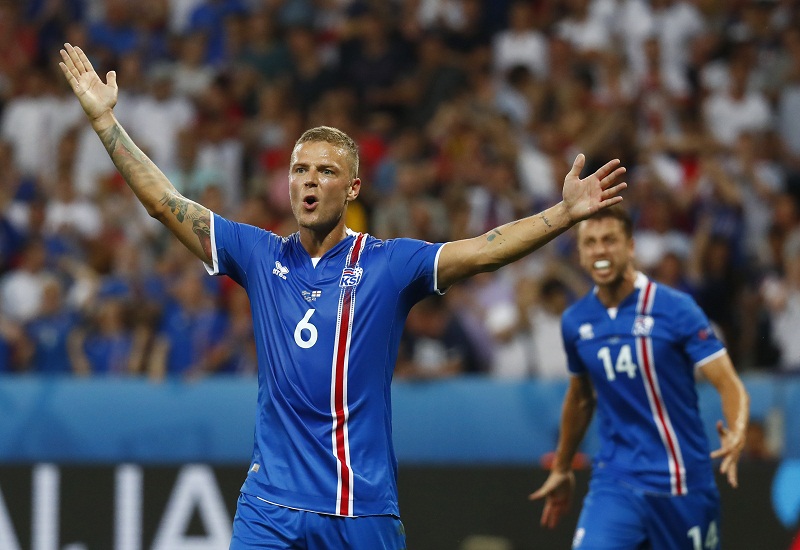 Icelandu00e2u20acu2122s Ragnar Sigurdsson reacts during the match against England at Stade de Nice, Nice, France June 28, 2016. u00e2u20acu201d Reuters pic