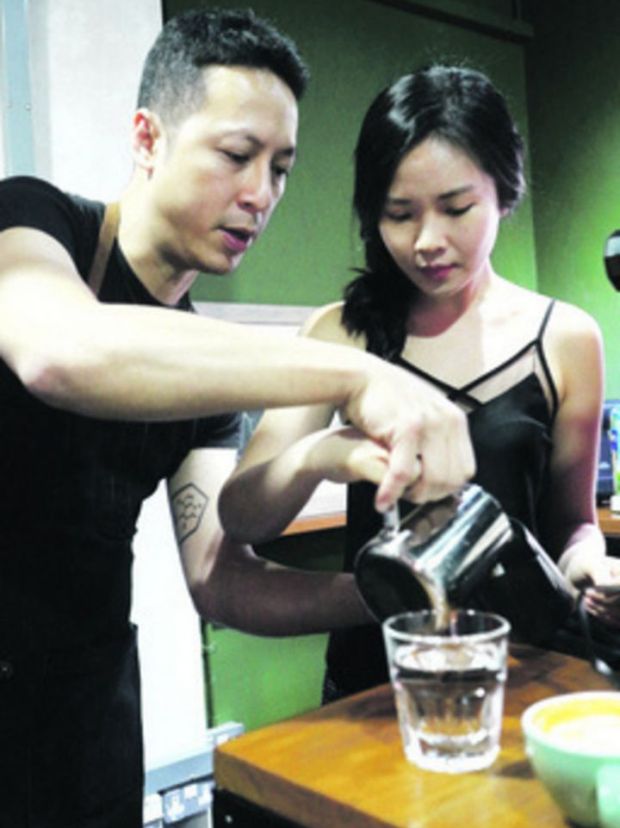 May takes a Basic Barista course from A.R.C Coffeeu00e2u20acu2122s John Ryan Ting. u00e2u20acu201d Picture courtesy of A.R.C 