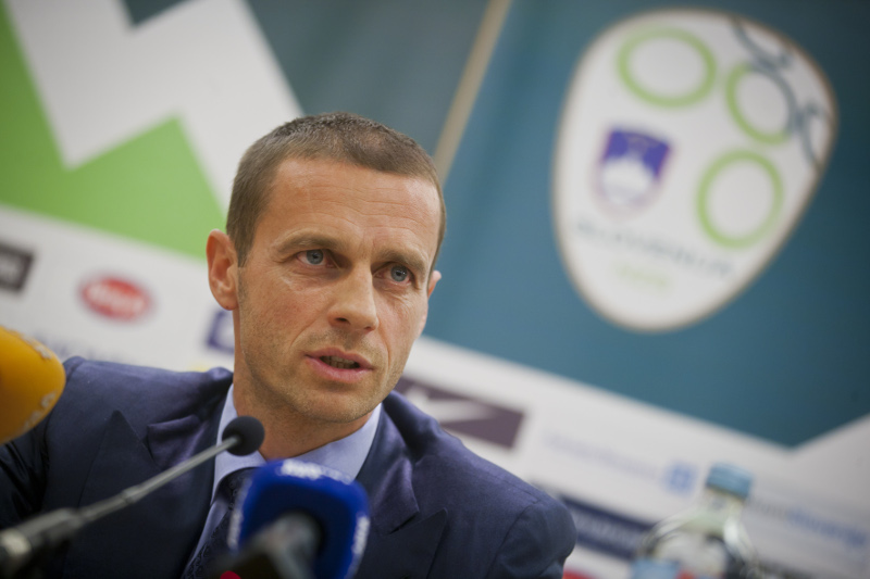 File photo shows Aleksander Ceferin, president of the Slovenian Football Association speaking during a press conference. Ceferin on June 8, 2016 threw his hat into the ring to replace disgraced ex-UEFA president Michel Platini. u00e2u20acu201d AFP pic