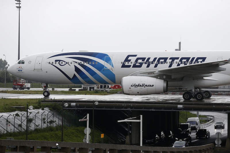 This picture taken on May 19, 2016, shows an Egyptair Airbus A330 from Cairo taxiing at the Roissy-Charles De Gaulle airport near Paris after its landing. u00e2u20acu201d AFP pic