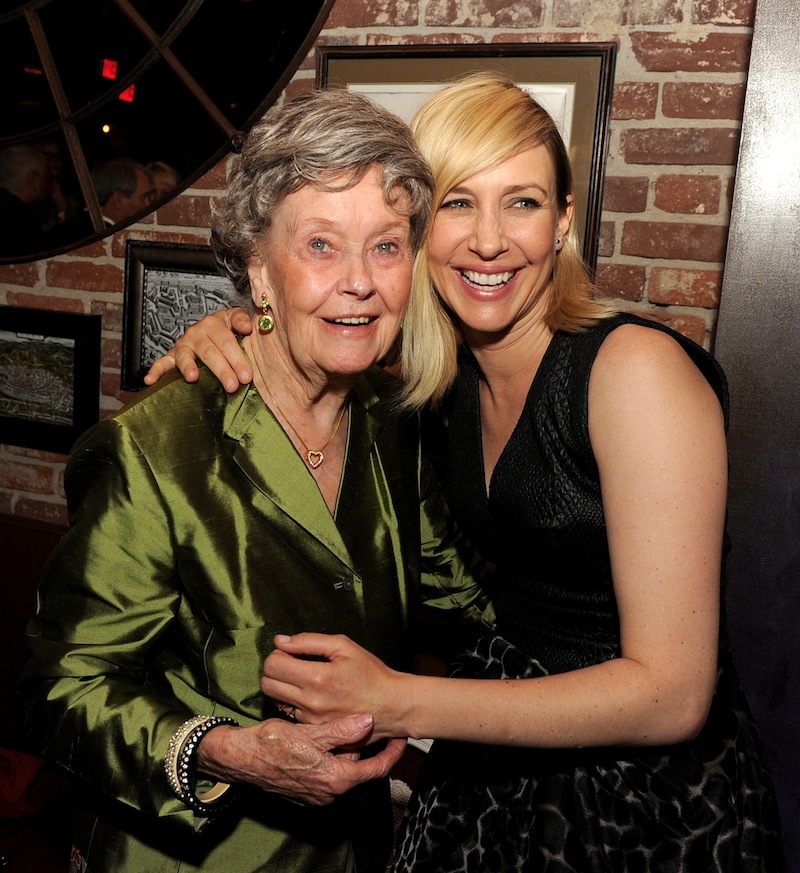 Lorraine Warren (left) and actress Vera Farmiga pose at the after party for Warner Bros 'The Conjuring' July 15, 2013 in Los Angeles, California. u00e2u20acu201d AFP pic