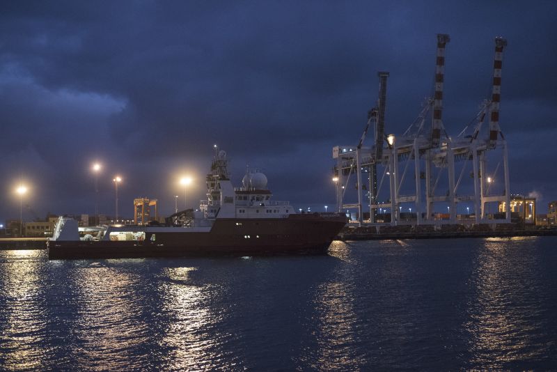 The Fugro Equator arrives back before dawn in Fremantle, Australia, after 43 days at sea searching for the missing Malaysia Airlines Flight 370, May 5, 2016. u00e2u20acu2022 Picture by David Parker/The New York Times