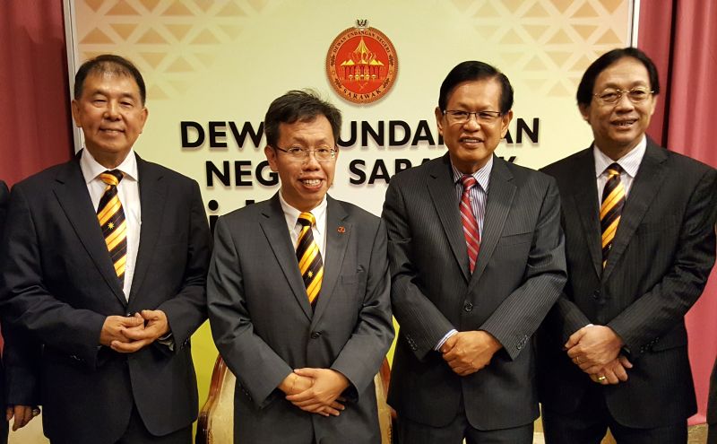 Datuk Dr Sim Kui Hian (second left) with (from left) party's secretary general Datuk Sebastian Ting, vice president Datuk Lee Kim Shin and deputy secretary Datuk Francis Harden, at a press conference. June 14, 2016. u00e2u20acu2022 Picture by Sulok Tawie