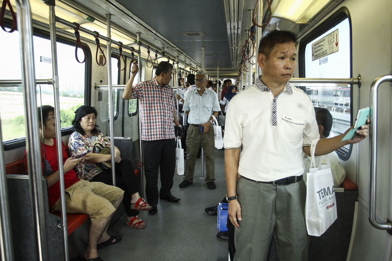 Passengers on the LRT June 30, 2016. u00e2u20acu201d Picture by Yusof Mat Isa