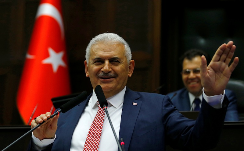 Binali Yildirim addresses members of parliament from his ruling AK Party (AKP) during a meeting at the Turkish parliament in Ankara, Turkey, May 24, 2016. u00e2u20acu201d Reuters pic