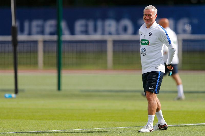 Coach Didier Deschamps at training for the French national team at Clairefontaine June 27, 2016. u00e2u20acu201d Reuters pic