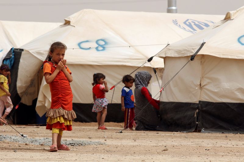 Displaced children, who fled from the Islamic State violence, gather at a refugee camp in the Makhmour area near Mosul June 17, 2016. u00e2u20acu201d Reuters pic