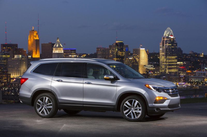 The Honda Pilot best family SUV 2016, annual top 10 list compiled by Parents Magazine and car advice and shopping platform Edmunds.com u00c2u00a9 Honda