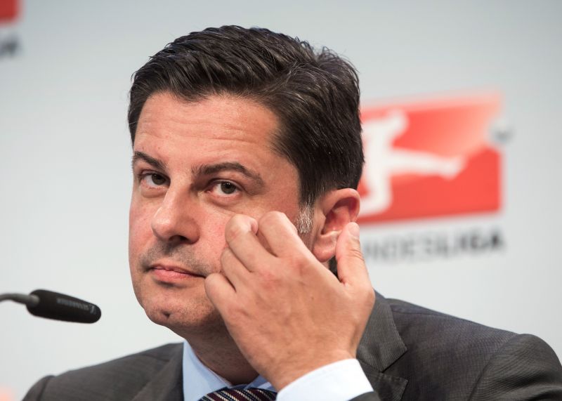 DFL (Deutsche Fuu00c3u0178ball Liga) CEO Christian Seifert at a press conference June 9, 2016, Frankfurt, to announce the broadcasting rights for the German Bundesliga matches for next four seasons. Frank Rumpenhorst / dpa / AFP