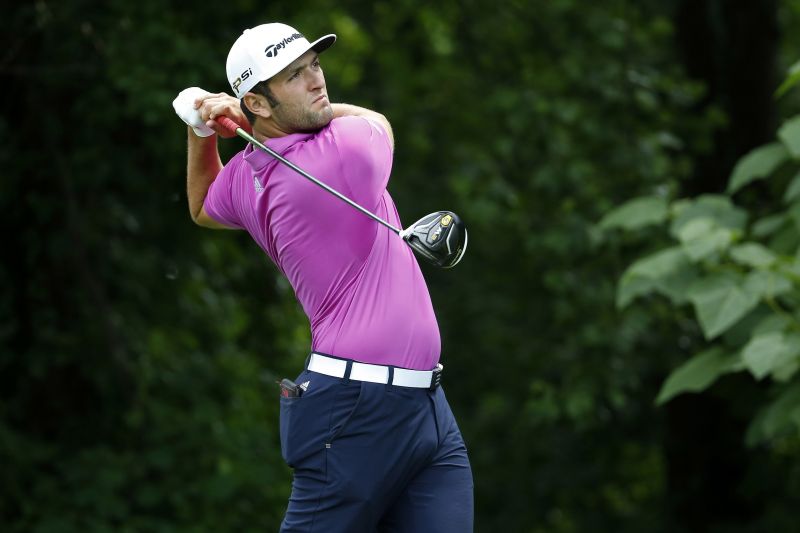 Jun 23, 2016; Bethesda, Maryland; Jon Rahm of Spain drives off the 14th hole, first round, Quicken Loans National, Congressional Country Club Blue Course. Mandatory Credit: Geoff Burke-USA TODAY Sports