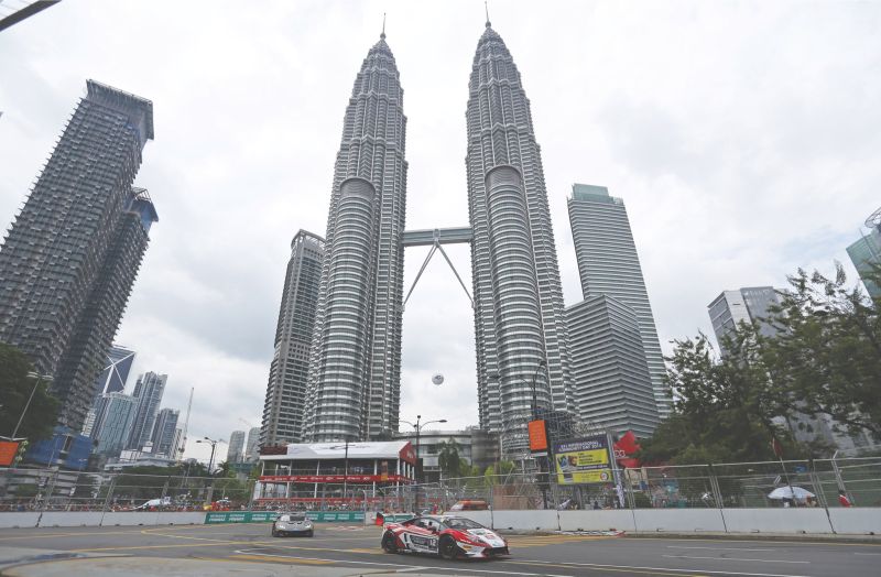 A Lamborghini Super Trofeo Asia takes a corner during the Kuala Lumpur City Grand Prix last August. There will be no street race in the city this year. u00e2u20acu2022 Malay Mail pic