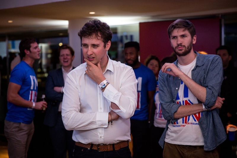 Supporters of the 'Stronger In' Campaign react as results of the EU referendum are announced at a results party at the Royal Festival Hall in London early in the morning of June 24, 2016. u00e2u20acu201d AFP pic