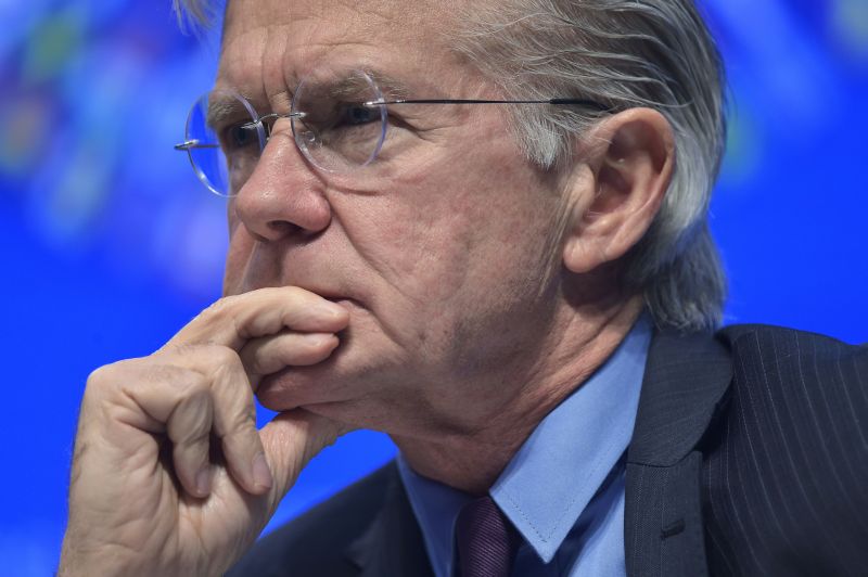 International Monetary Fund Communications Director Gerry Rice at press conference by IMF Managing Director Christine Lagarde, 2016 International Monetary Fund, World Bank Spring Meetings, IMF headquarters April 14, 2016. Mandel NGAN / AFP