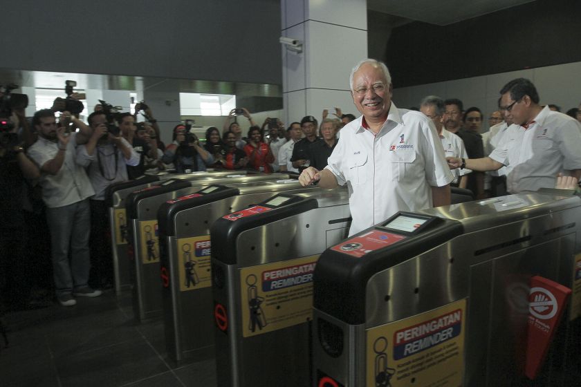 Prime Minister Datuk Seri Najib  Razak attends the launch of the Kelana Jaya and Ampang LRT Line Extension project at the Putra Heights LRT station in Subang Jaya June 30, 2016. u00e2u20acu2022 Picture by Yusof Mat Isa