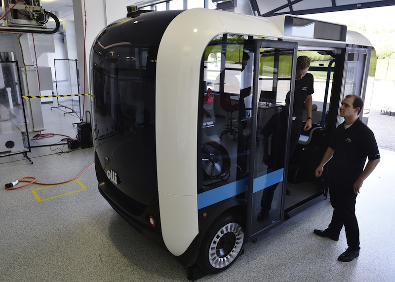 'Olli' an autonomous shuttle is seen at the Local Motors facility at the National Harbor in Maryland on June 16, 2016. u00e2u20acu201d AFP pic