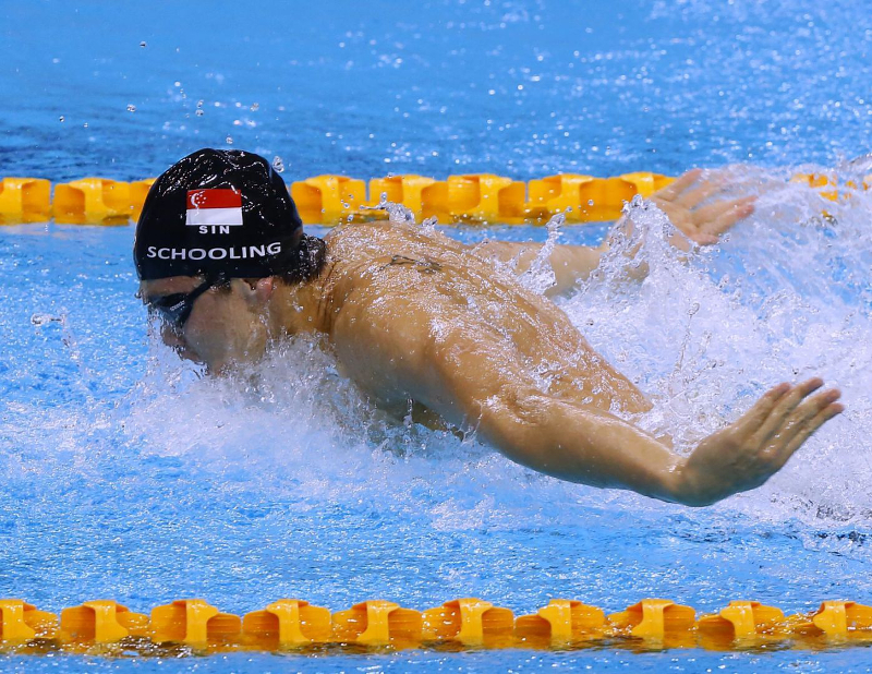 Singaporeu00e2u20acu2122s national swimmer Joseph Schooling clocked 51.58s to win the 100-metre butterfly final from Michael Phelps, who finished second at 51.65s. u00e2u20acu201d TODAY pic
