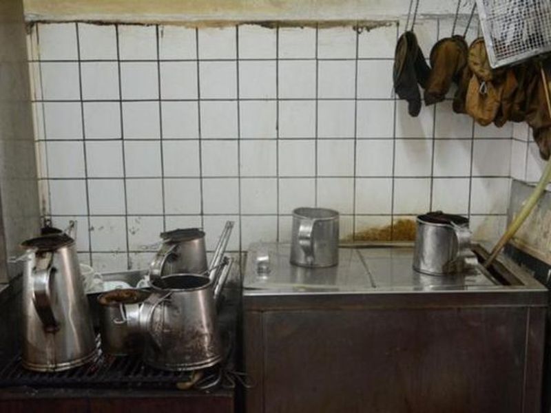 The area at Heap Seng Leong where 80-year-old Shi Pong and his son spend most of their day making coffee and tea.