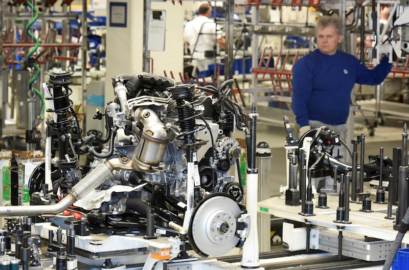 An engine of Golf VII cars is pictured in a production line at the plant of German carmaker Volkswagen in Wolfsburg, May 20, 2016. u00e2u20acu201d Reuters pic