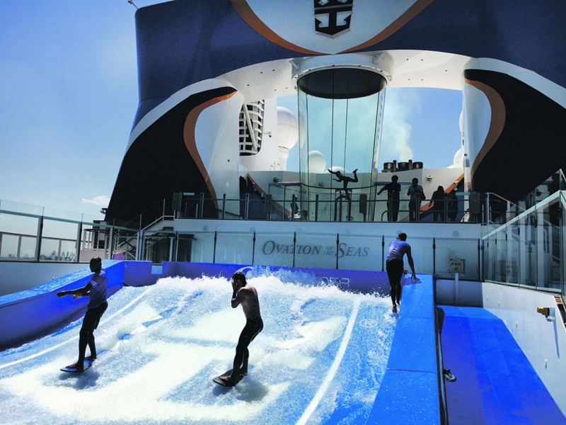 Surfu00e2u20acu2122s up on high seas with FlowRider onboard the cruise ship. u00e2u20acu201d TODAY pic