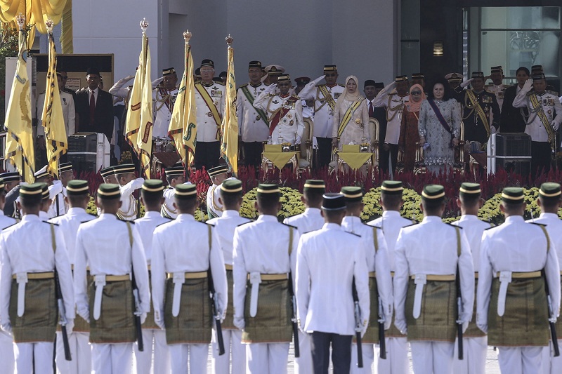 Prime Minister Datuk Seri Najib Razak attends the Trooping of the Colours ceremony at Dataran Pahlawan, in Putrajaya July 22, 2016. u00e2u20acu201d Picture by Yusof Mat Isa