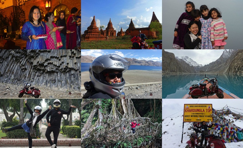 Around the world on a Vespa. u00e2u20acu201d Picture courtesy of Juvena Huang/The Wandering Wasp