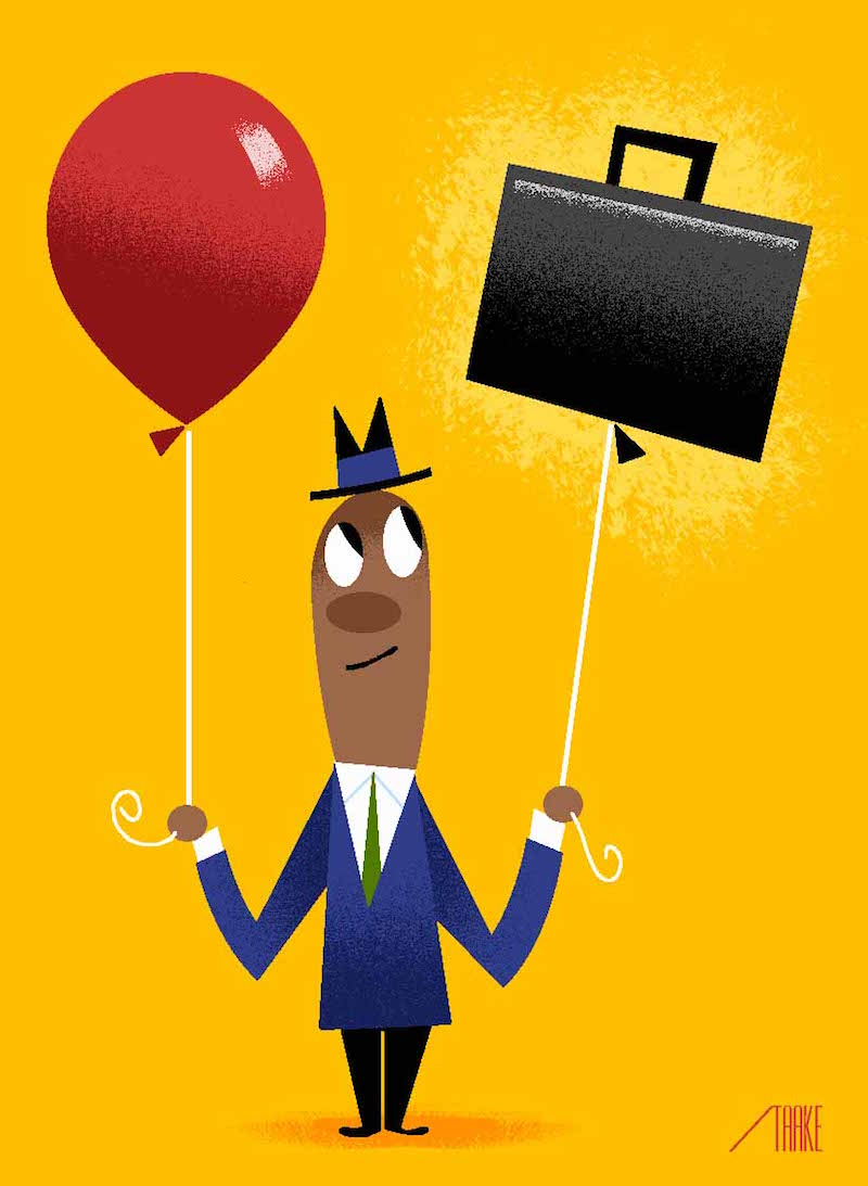 Travelling without checked luggage is a liberating experience in more ways than one. u00e2u20acu201d Illustration by Bob Staake/The New York Times