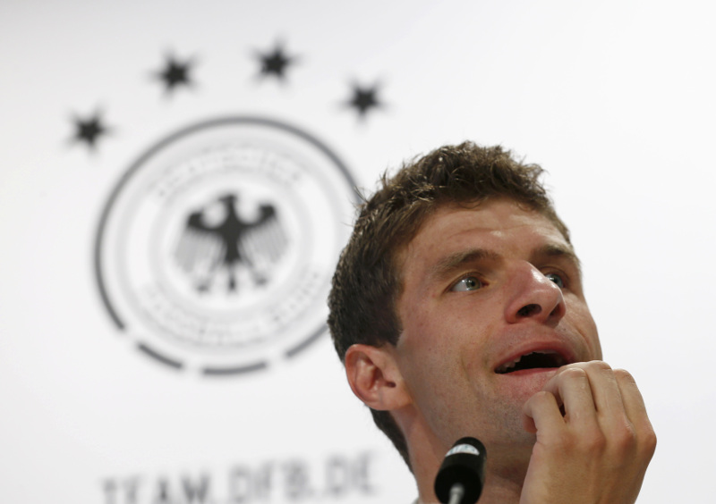 Germanyu00e2u20acu2122s Thomas Mueller during news conference at Stade Camille Fournier, Evian-Les-Bains, France, June 19, 2016. u00e2u20acu201d Reuters pic