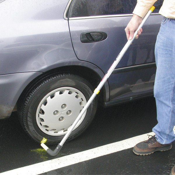 Tyres are chalked by parking attendants to keep track of a car’s arrival.