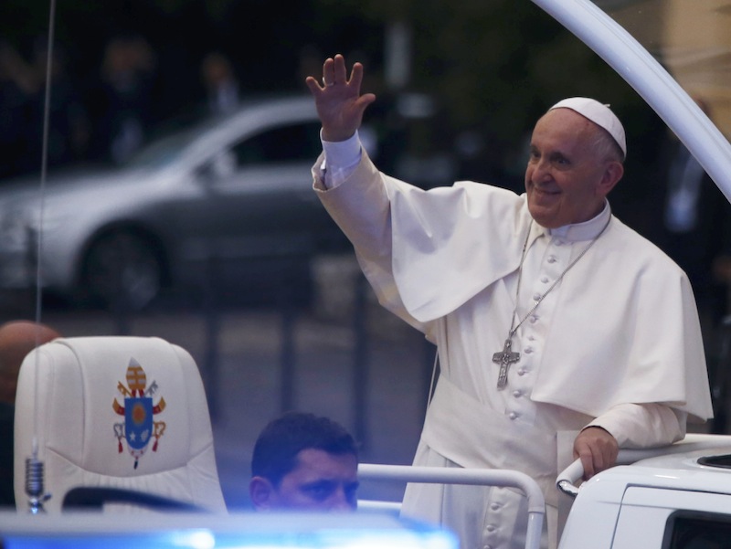 Pope Francis waves at the faithfuls in Krakow, Poland July 27, 2016. u00e2u20acu201d Reuters pic
