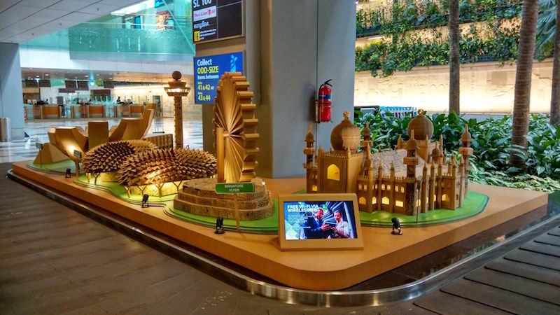 Architectural Diversity — one of the many cardboard display themes that airport visitors can find at the baggage area across all Terminals. — TODAY pic