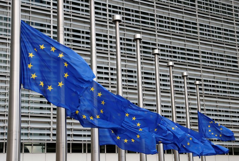 European Union flags are lowered at half-mast in honour of the victims of the Bastille Day truck attack outside the EU Commission headquarters in Brussels July 15, 2016. u00e2u20acu201d AFP pic